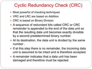 compare lrc and vrc|Cyclic redundancy check .